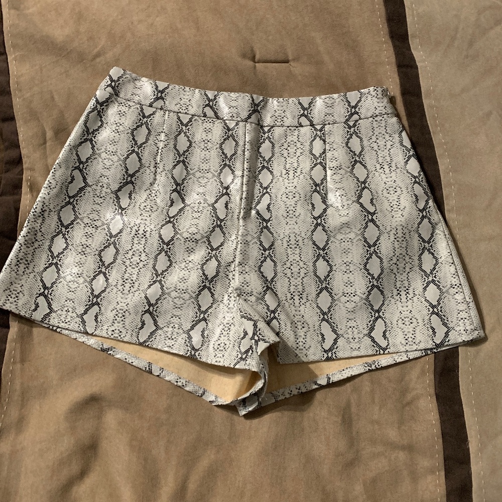 Snake skin print shorts